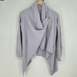 Repeat 100% Cotton Wrap‎ Button Cardigan Purple
